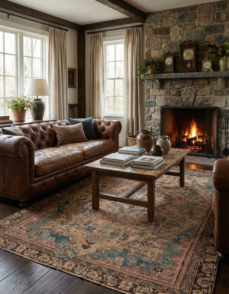 Detail image of  5' 10 x 9' 7  Hand Knotted Ultra Vintage Persian Wool Rug