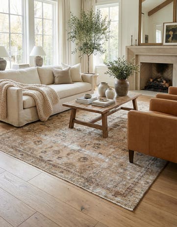 6' x 8' 4 Hand Knotted Ultra Vintage Persian Wool Rug