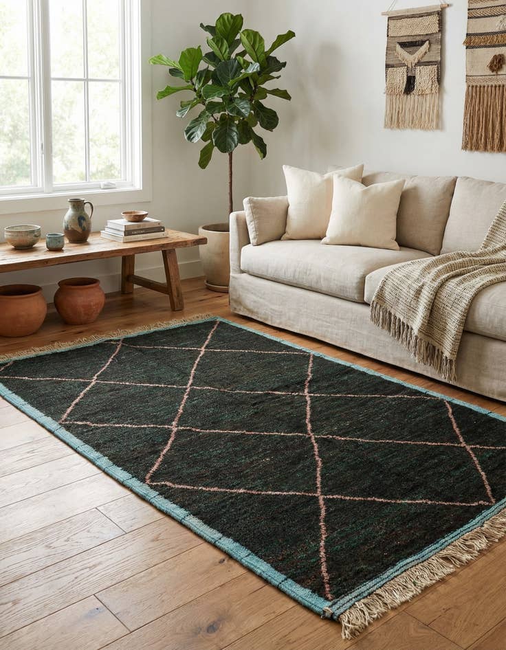 Detail image of 5' 1 x 8' 5  Hand Knotted Moroccan Wool Rug