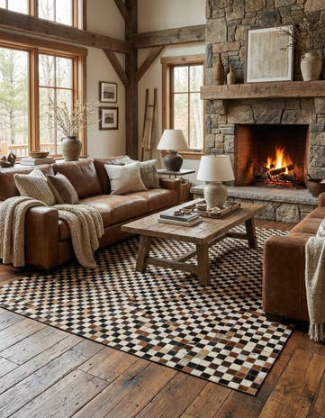 5' 3 x 7' 7 Cowhide Stocks Rug