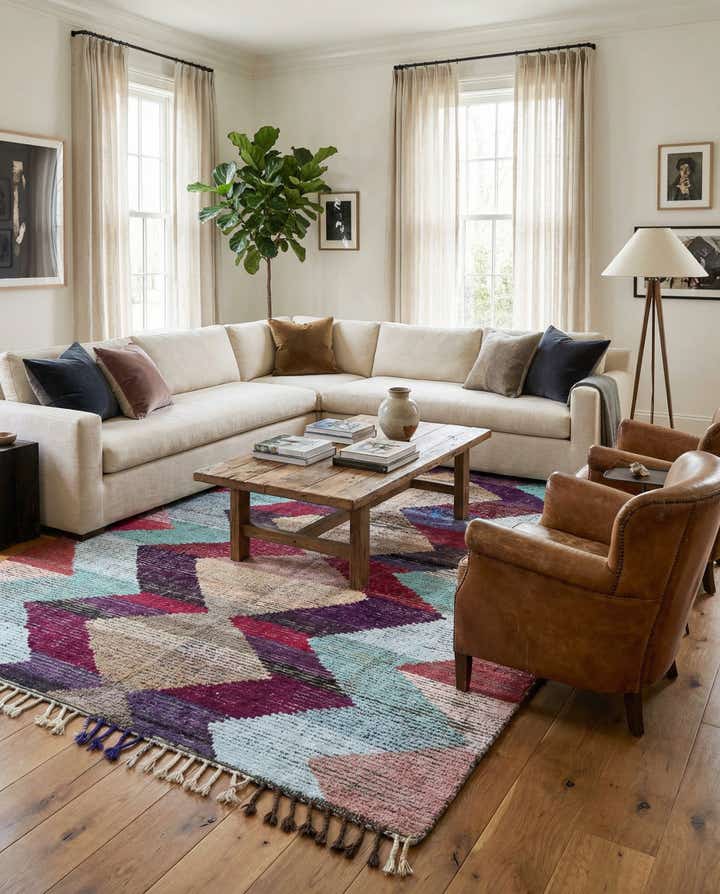 9' 2 x 12' 1 Hand Knotted Moroccan Wool Rug