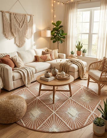 7' 10 x 7' 10 Boho Round Rug