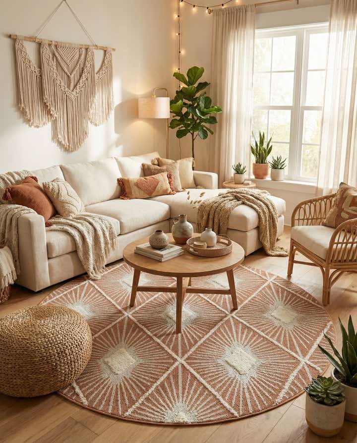 7' 10 x 7' 10 Boho Round Rug