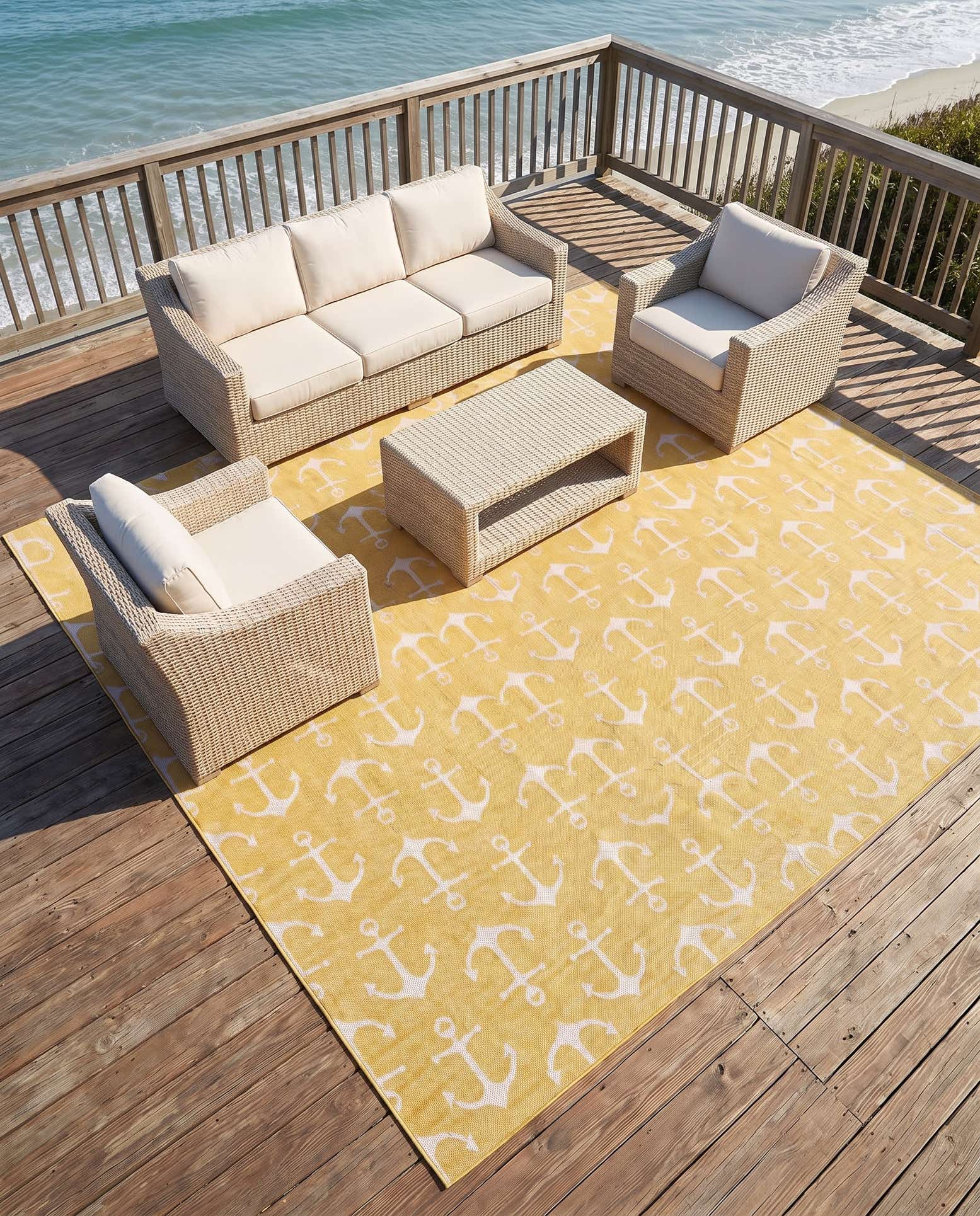 13' x 13' Easy-Clean Coastal Indoor / Outdoor Square Rug