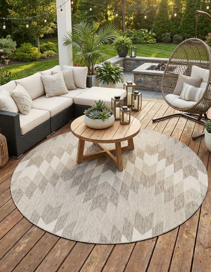 7' 10 x 7' 10 Easy-Clean Modern Indoor / Outdoor...