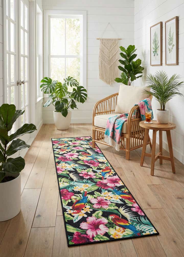 2' x 8' Easy-Clean Jill Zarin Caribbean Indoor / Outdoor Runner Rug