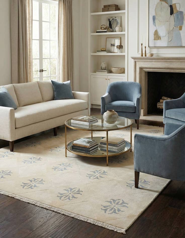 Detail image of  6' 7 x 9' 10  Hand Knotted Darya Wool Rug