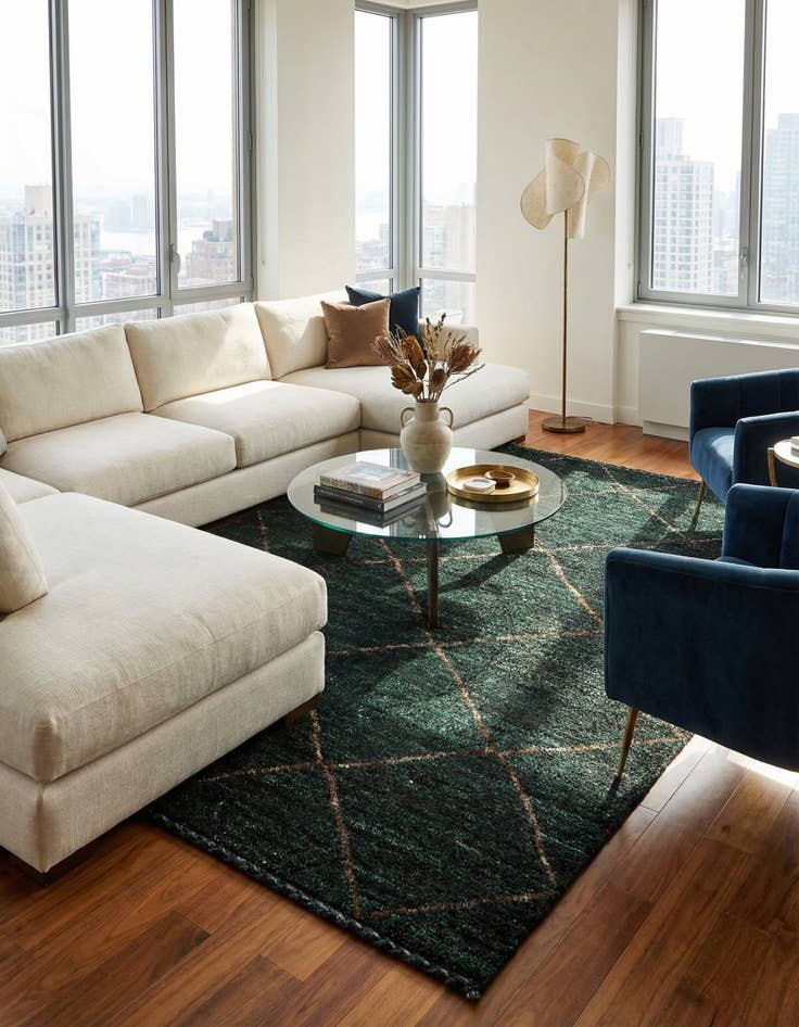 Detail image of 6' 4 x 9' 2  Hand Knotted Moroccan Wool Rug