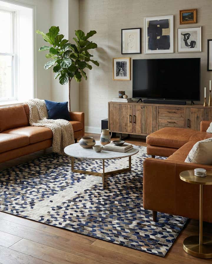 8' 1 x 10' Cowhide Stocks Rug