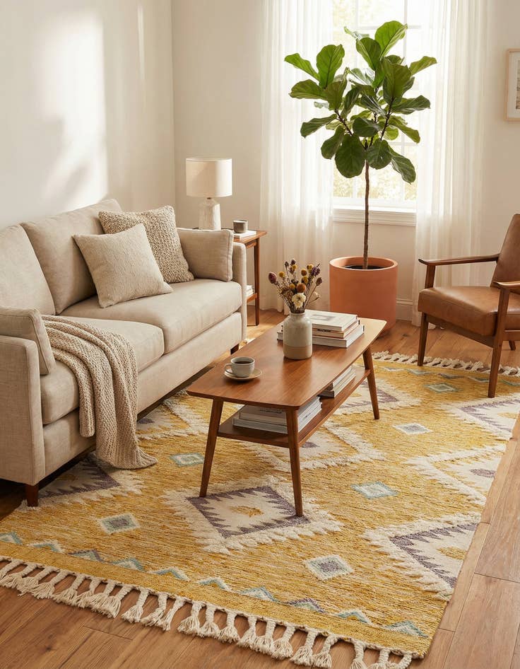 Detail image of  6' 1 x 9'  Hand Woven Arizona Wool Rug