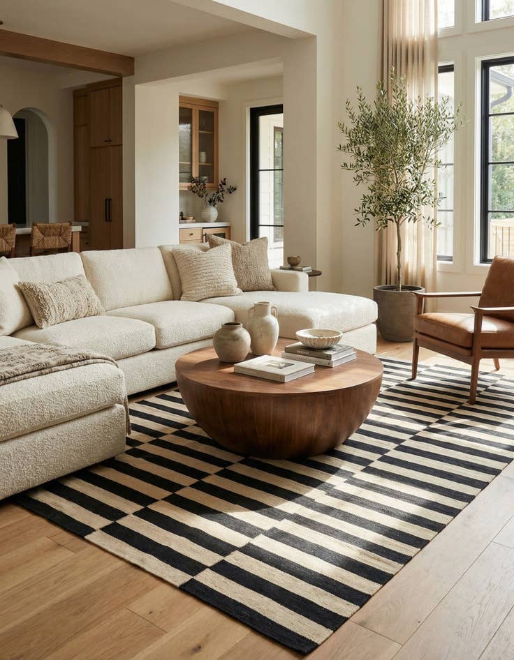 Detail image of 5' 8 x 7' 10  Hand Woven Kilim Modern Wool Rug