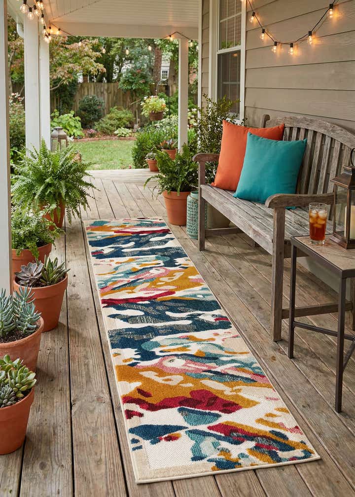 2' x 8' Easy-Clean Casablanca Indoor / Outdoor Runner Rug