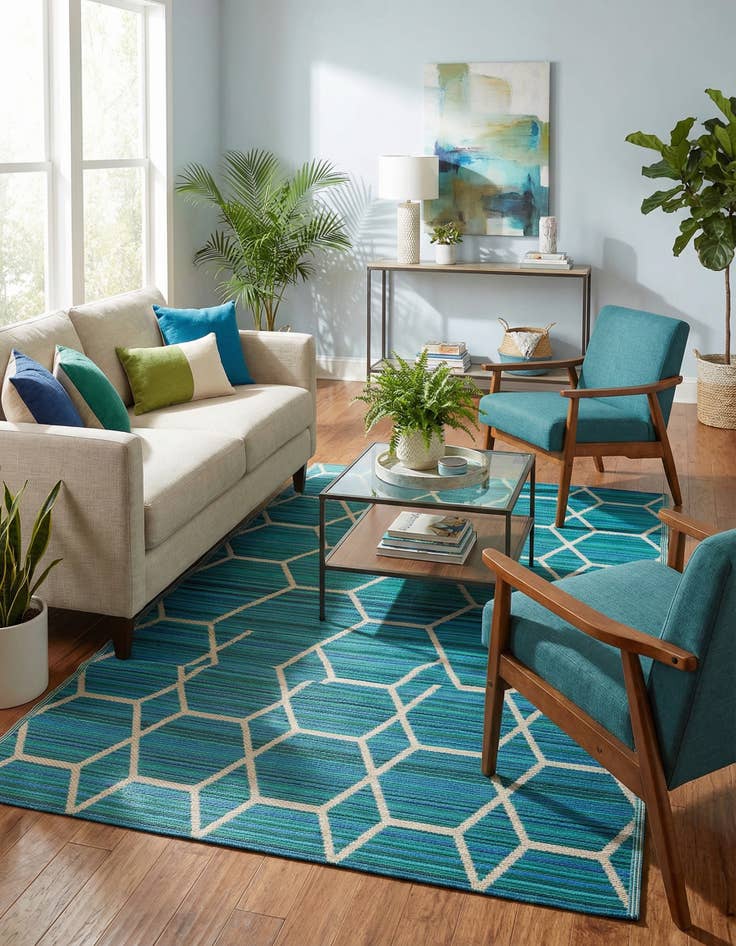 Detail image of 7' 10 x 10'  Washable Vista Breeze Indoor / Outdoor Rug