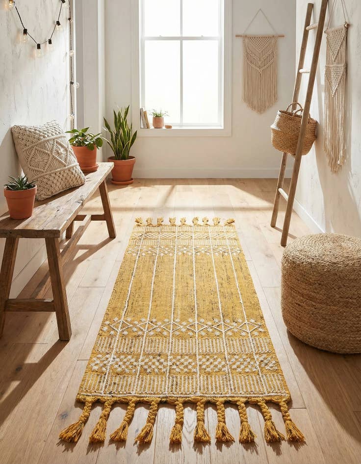 Detail image of 2' 2 x 5' 1  Washable Eco Bohemian Indoor / Outdoor Runner Rug