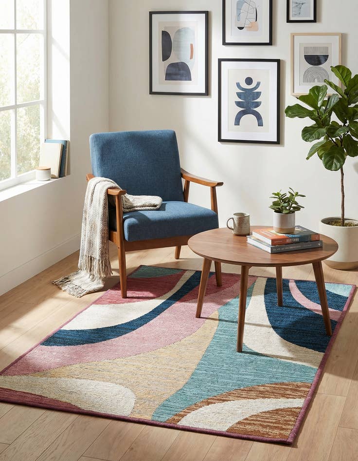 Detail image of  2' x 3'  Washable Modern Indoor / Outdoor Rug