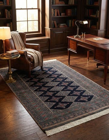 4' 3 x 6' 6 Hand Knotted Bokhara Oriental Wool Rug