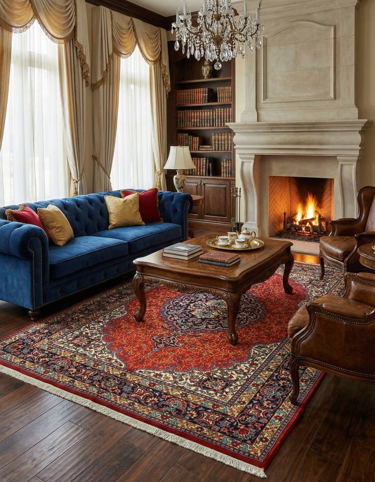 Detail image of 7' x 9' 8 Tabriz Wool Rug