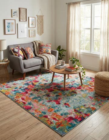 Washable Theia Square Rug