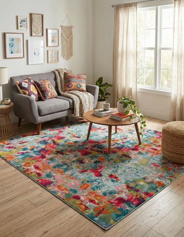 Washable Theia Square Rug