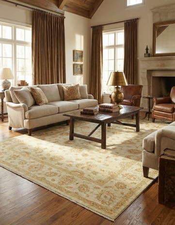 6' 8 x 9' 7 Hand Knotted Peshawar Ziegler Rug