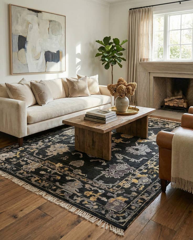 Detail image of 8' 2 x 10' 4 Hand Knotted Oushak Wool Rug