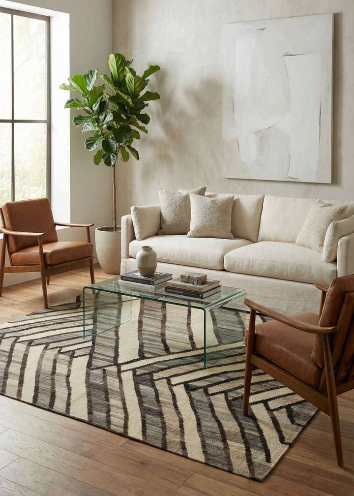 6' x 7' 7 Hand Woven Kilim Modern Wool Rug