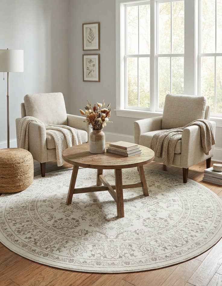 Detail image of  6' 1 x 6' 1 Charlotte Round Rug