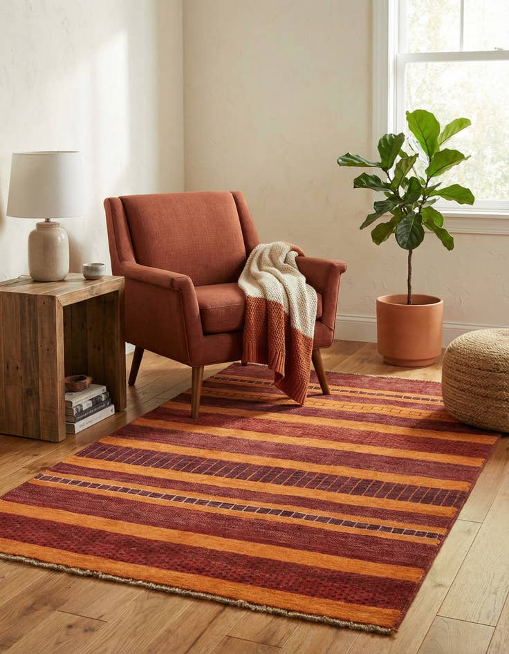 Detail image of 4' x 5' 10  Hand Knotted Modern Ziegler Rug