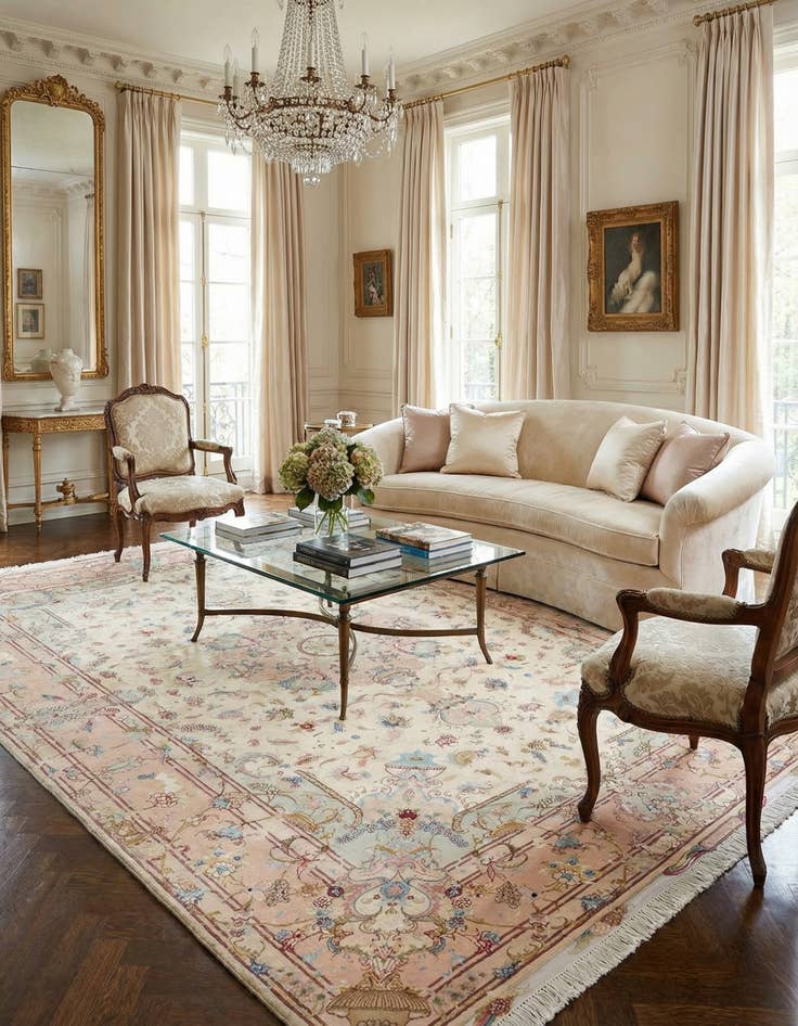 Detail image of  6' 6 x 10'  Hand Knotted Tabriz Persian Rug