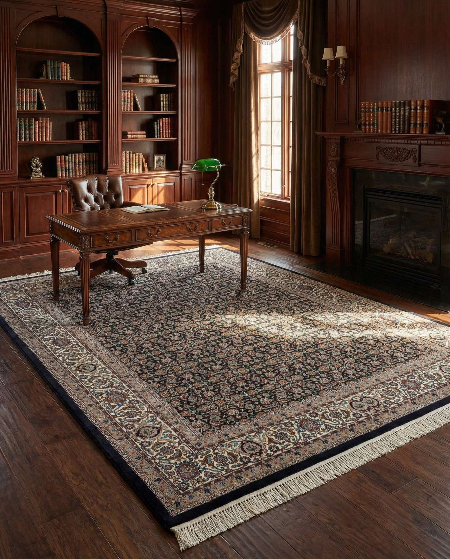 6' 9 x 9' Indo Herati Wool Rug