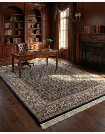 6' 9 x 9' Indo Herati Wool Rug