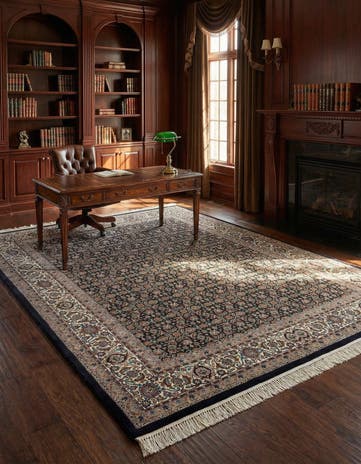 6' 9 x 9' Indo Herati Wool Rug