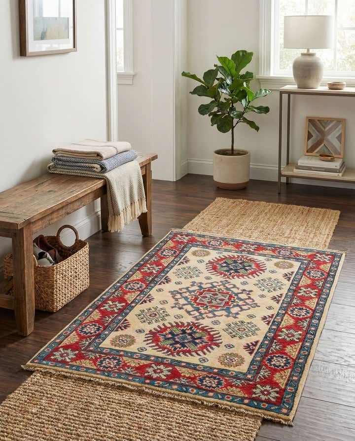2' 8 x 4' Hand Knotted Kazak Rug