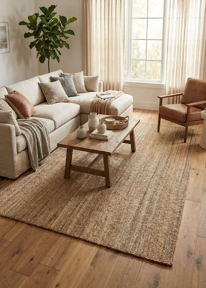 10' x 14' 1 Handmade Braided Jute Rug