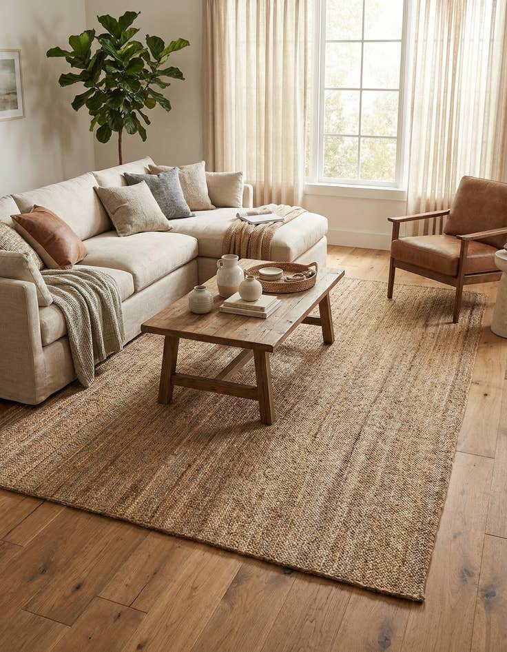 Detail image of  10' x 14' 1  Hand Braided Jute Rug