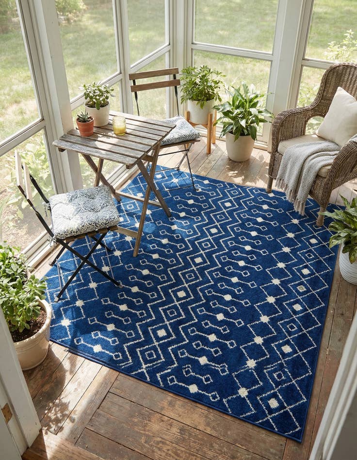 Detail image of 6' x 6' Moroccan Trellis Square Rug