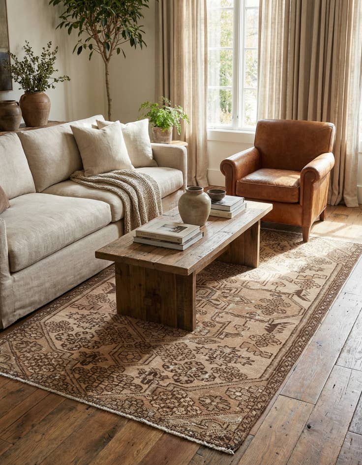 Detail image of 3' 2 x 5' 9  Hand Knotted Ultra Vintage Persian Wool Rug