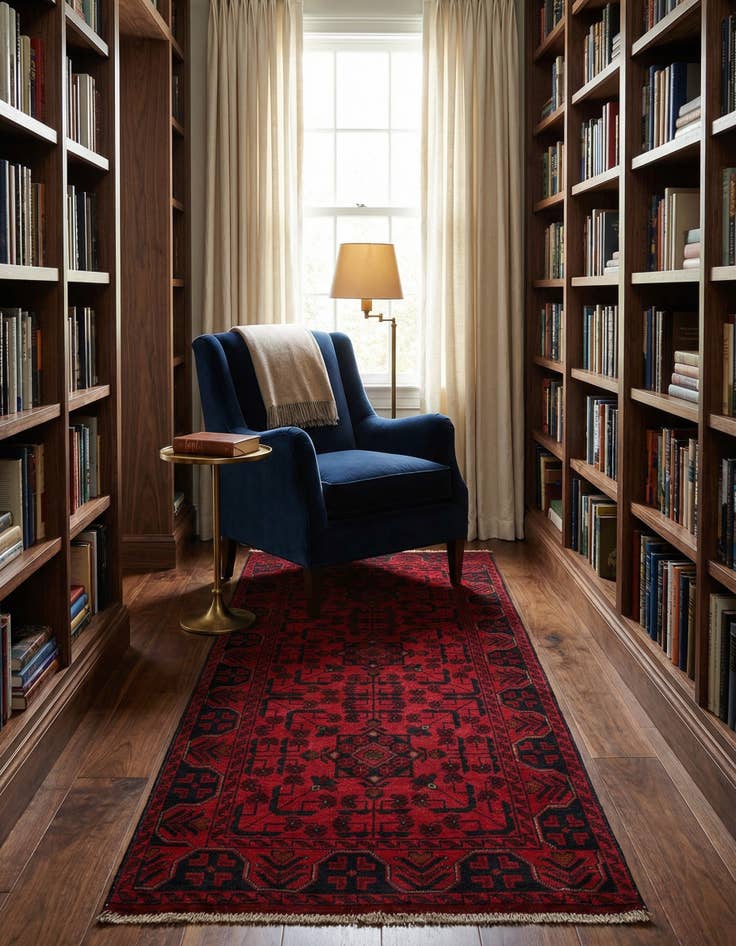 Detail image of  2' 7 x 6' 6  Hand Knotted Khal Mohammadi Wool Runner Rug