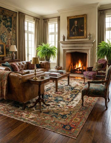6' 7 x 9' 9 Hand Knotted Jaipur Agra Wool Rug