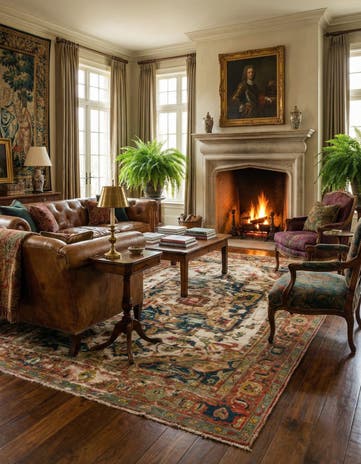 6' 7 x 9' 9 Hand Knotted Jaipur Agra Wool Rug