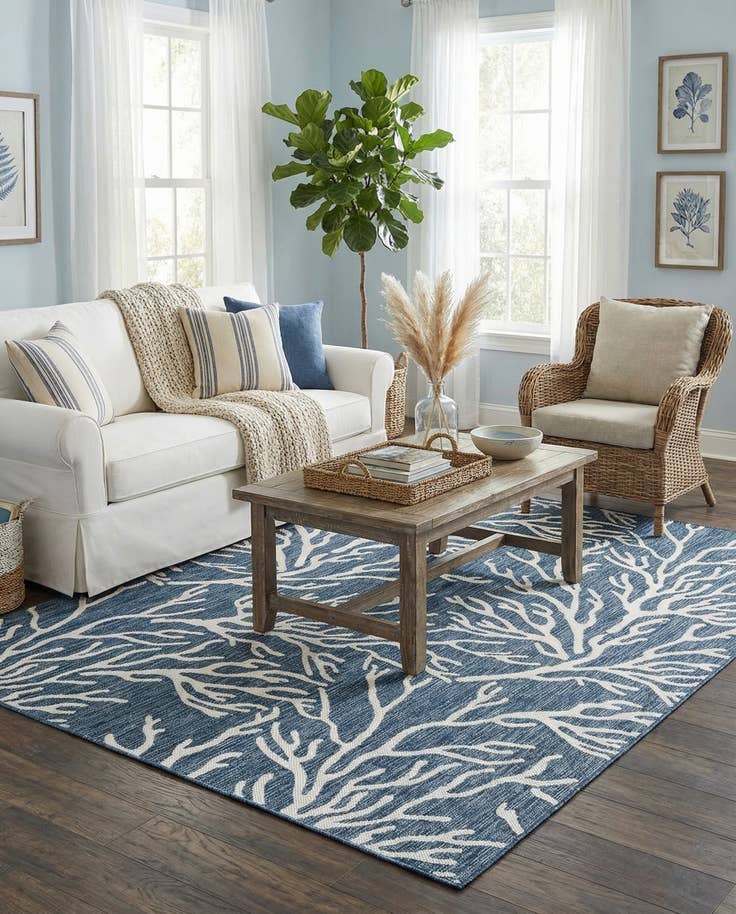 Detail image of 6' x 9' Easy-Clean Coastal Indoor / Outdoor Rug