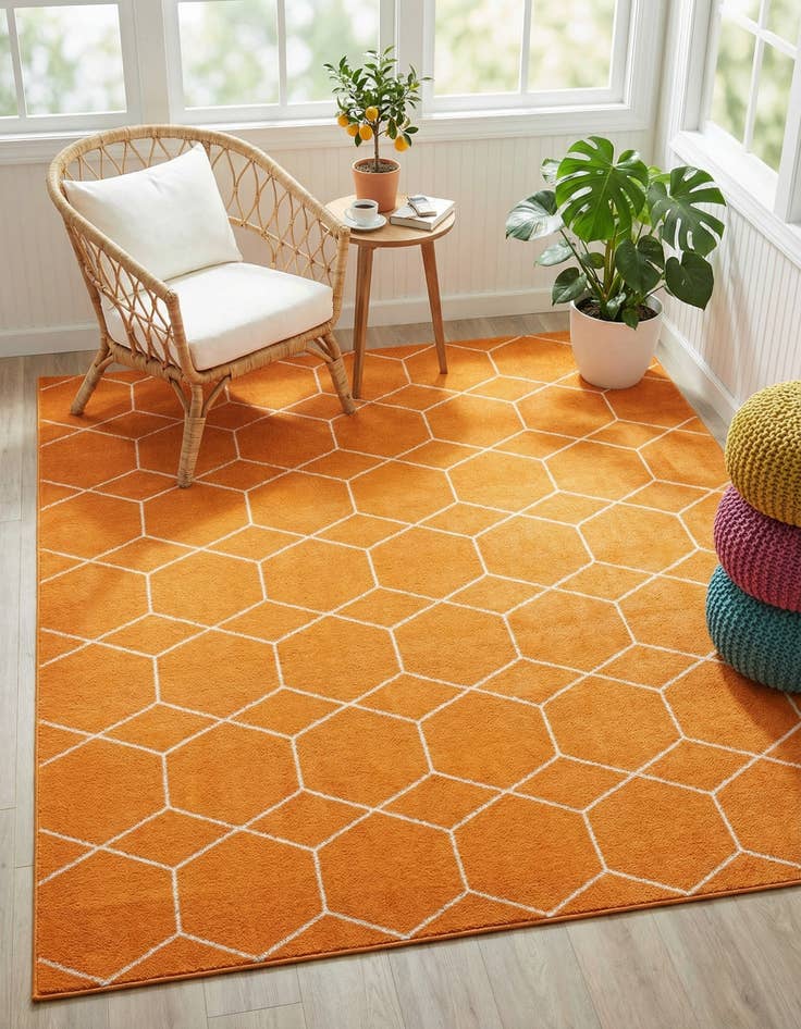 Detail image of  9' x 12' Lattice Frieze Rug