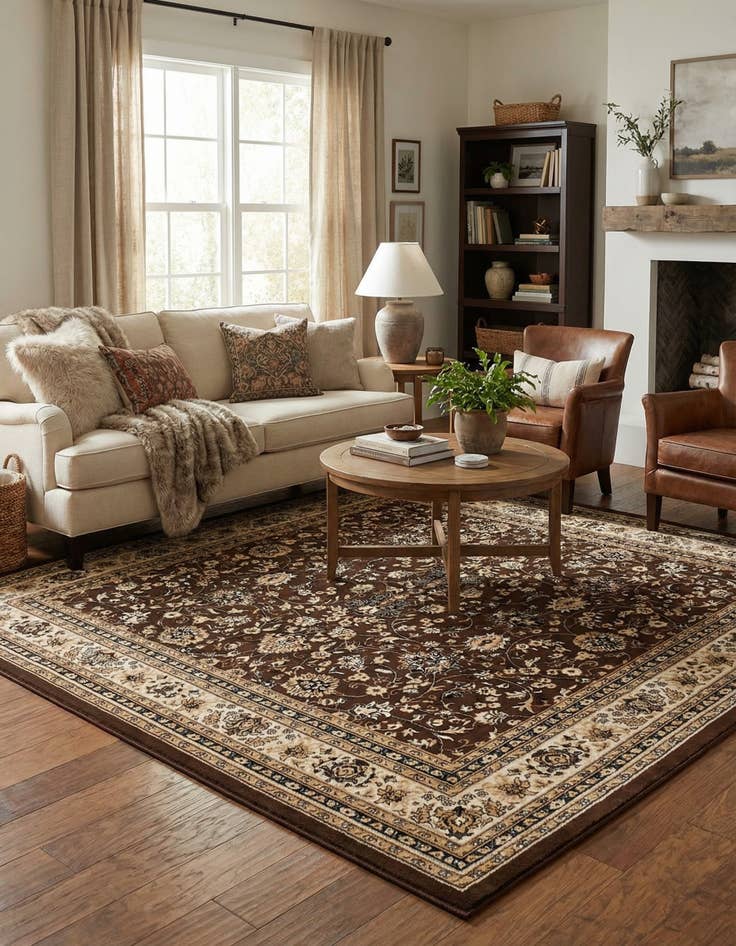 Detail image of 10' x 10' Kashan Design Square Rug