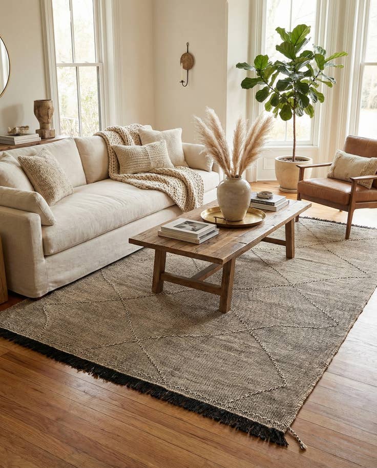 Detail image of 7' x 9' 6 Hand Knotted Moroccan Wool Rug