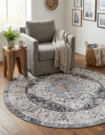 6' x 6' Washable Yara Round Rug