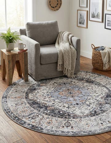 6' x 6' Washable Yara Round Rug