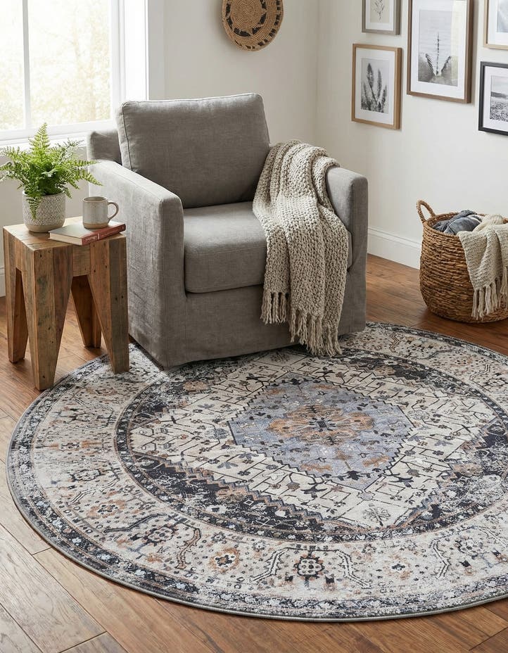 6' x 6' Washable Yara Round Rug