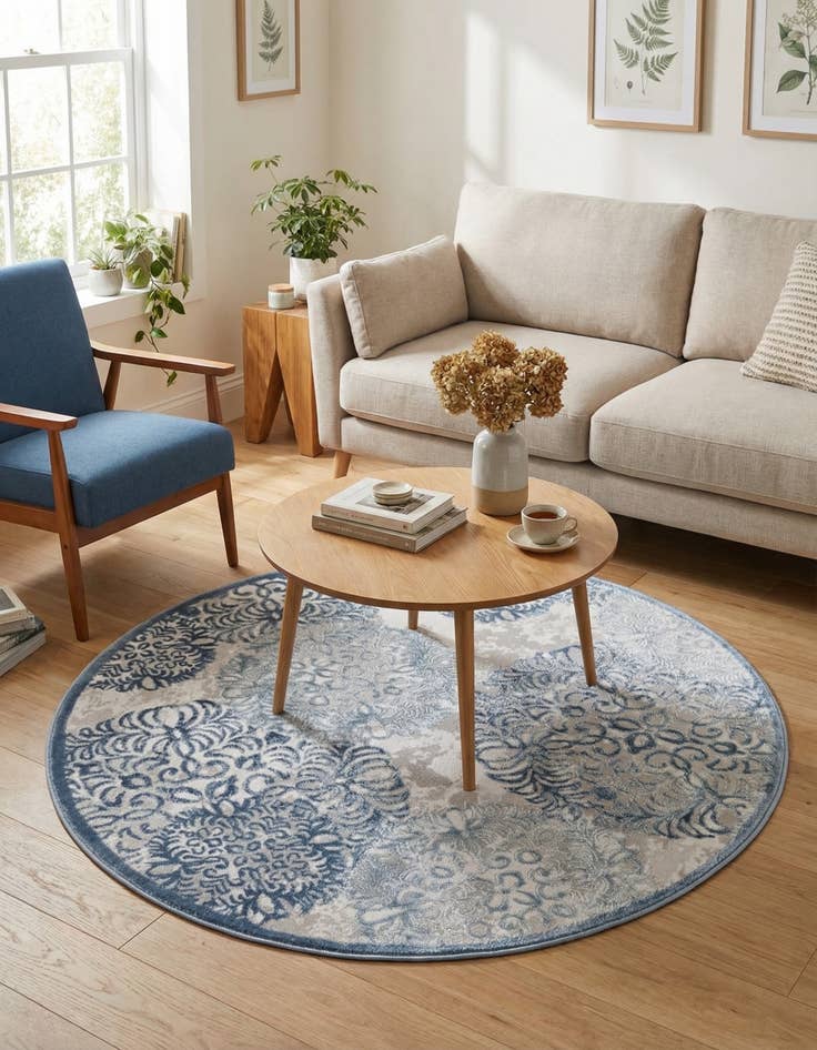 Detail image of 4' x 4' Chesterfield Round Rug