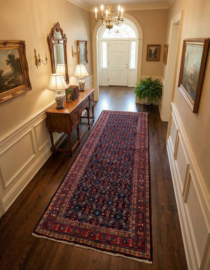 Detail image of  3' 10 x 10' Sirjan Wool Runner Rug