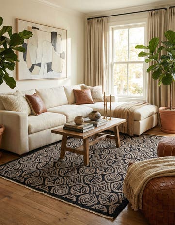 6' 2 x 9' 6 Hand Knotted Moroccan Wool Rug